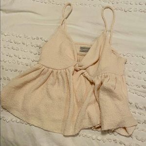 Urban outfitters creme peplum tank